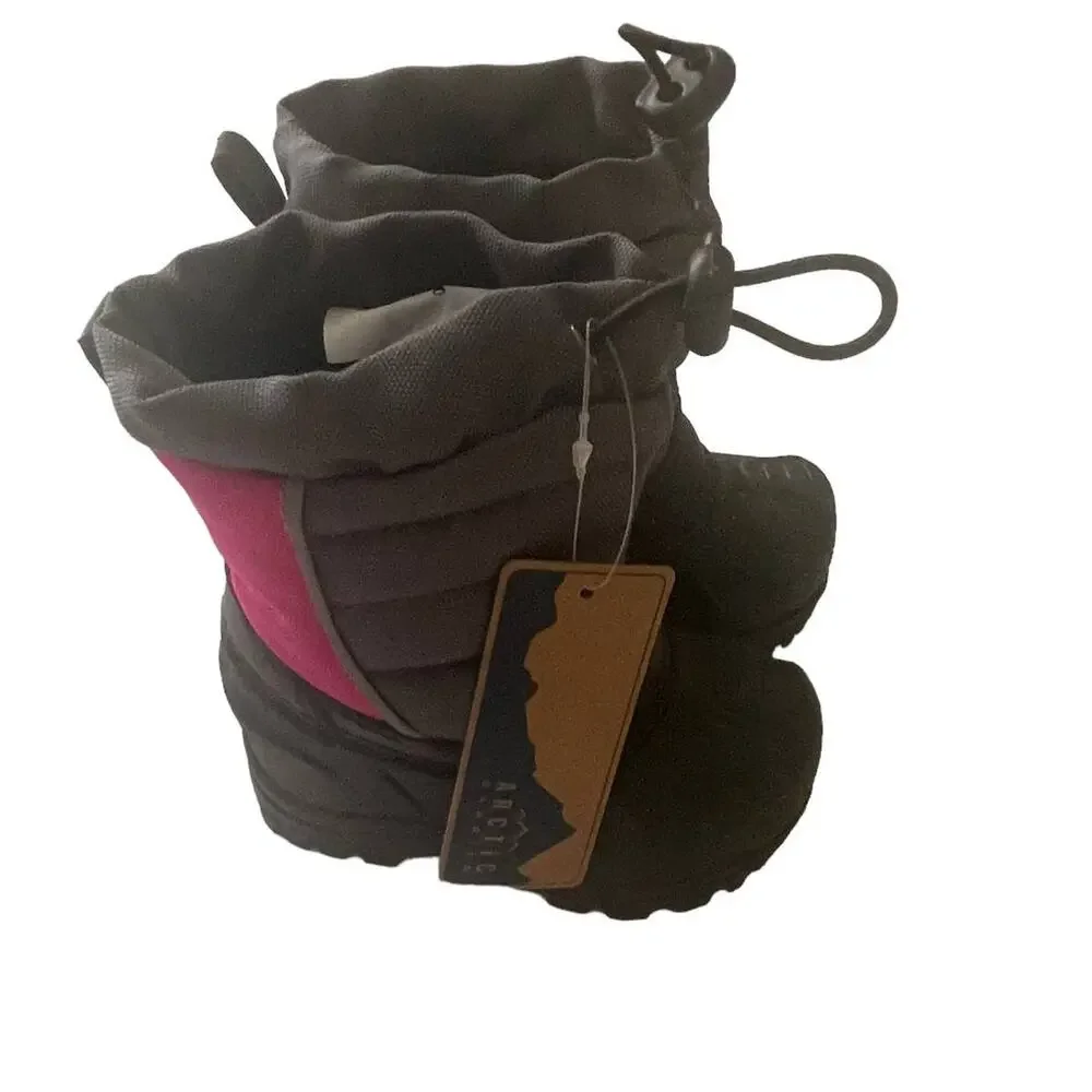 New Artic Barrier‎ Baby Size 5 Black Grey Bobcats Pink Snow Boots NWT